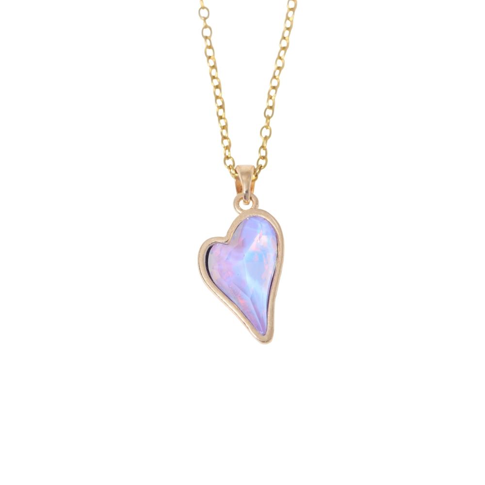 Heart Shape Pendant Necklace for Women Golden Stainless Steel Clavicle Chain Wedding Party Daily Wear Jewelry Accessories
