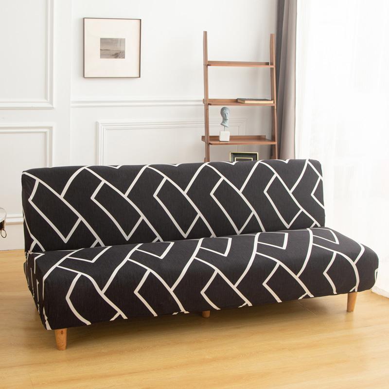 LANMOLIFE Foldable Sofa Bed Cover Stretch Futon Armless Sofa Bed Covers Removable And Washable Furniture Protective Covers