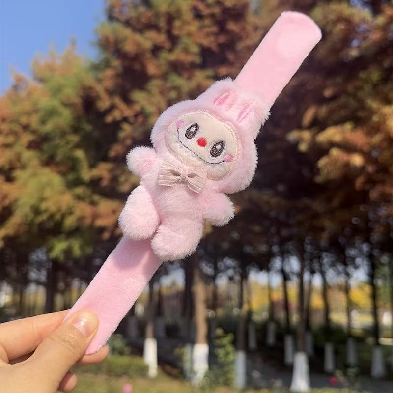 Cartoon Labubu Slap Snap Wrap Wristband Bracelet Cute Funny Toys Children Hand Ring Decoration
