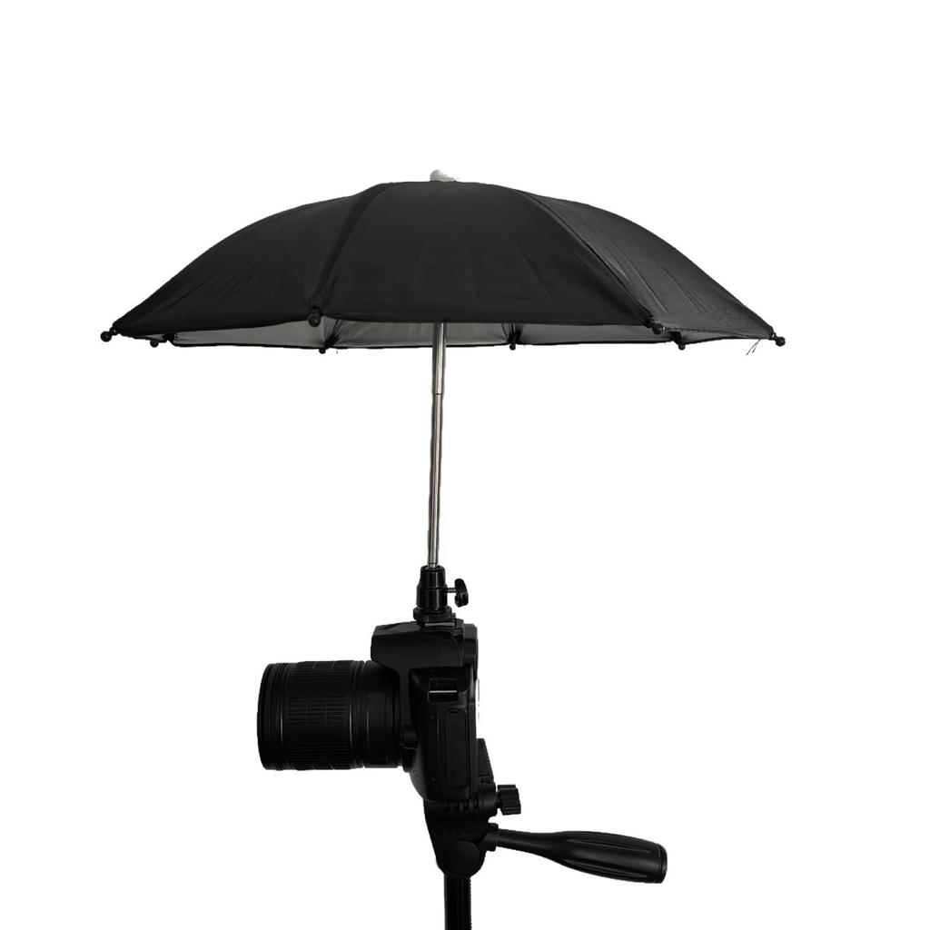 Adjustable Camera Umbrella with Clip Supply Stand Durable Portable Sunshade for Video Smartphone Camping Photography Traveling