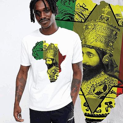 Reggae T-Shirt Roots Rock Rasta Flag Jah Rastafari Haile Selassie Rastaman T-Shirt