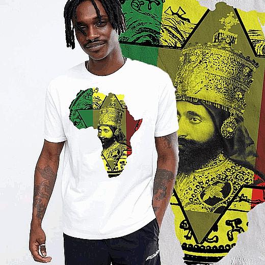 

Reggae t-shirt Roots Rock Rasta Flag Jah Rastafari Haile Selassie Rastaman tee 2XL