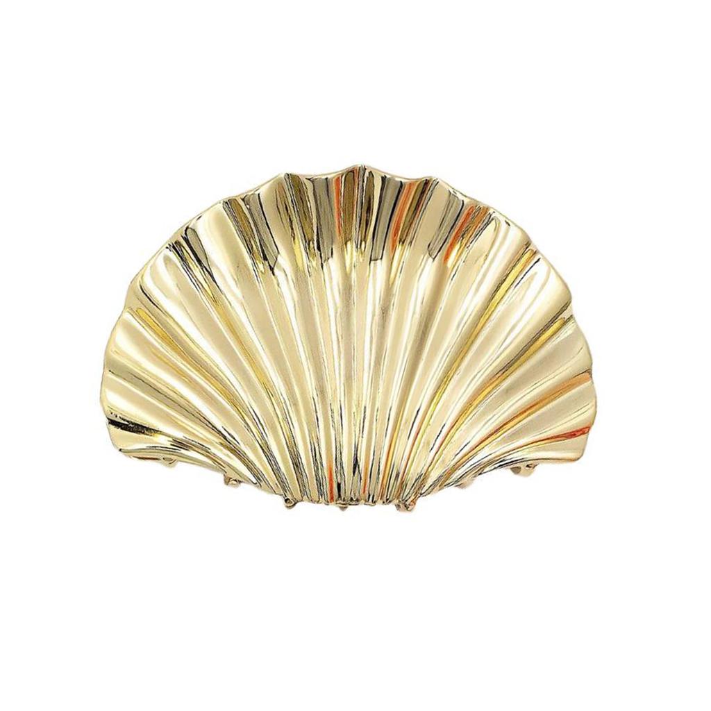 Elegant Gold Metal Shell Hair Claw Clip For Long Hair Women Practical And Stylish Hair Accesories Party Hairpin Headwear
