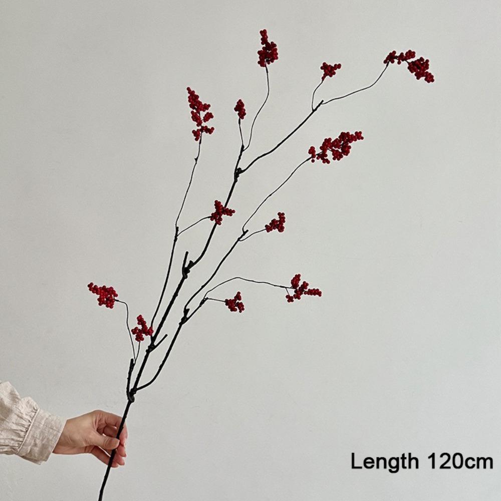 Floral Decor Artificial Berry Fruit Branch Red Fruit Berries Artificial Flowers  Home Decoration