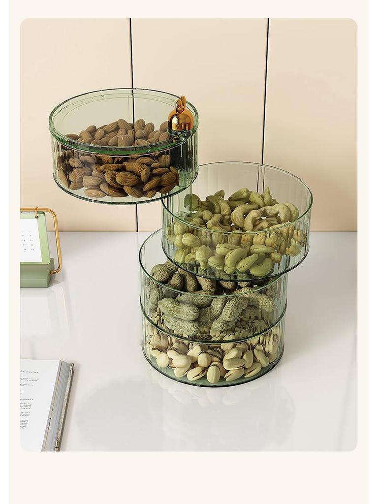 Luxury Cartoon Rabbit Multi-Layer Rotating Fruit and Snack Box with Lid