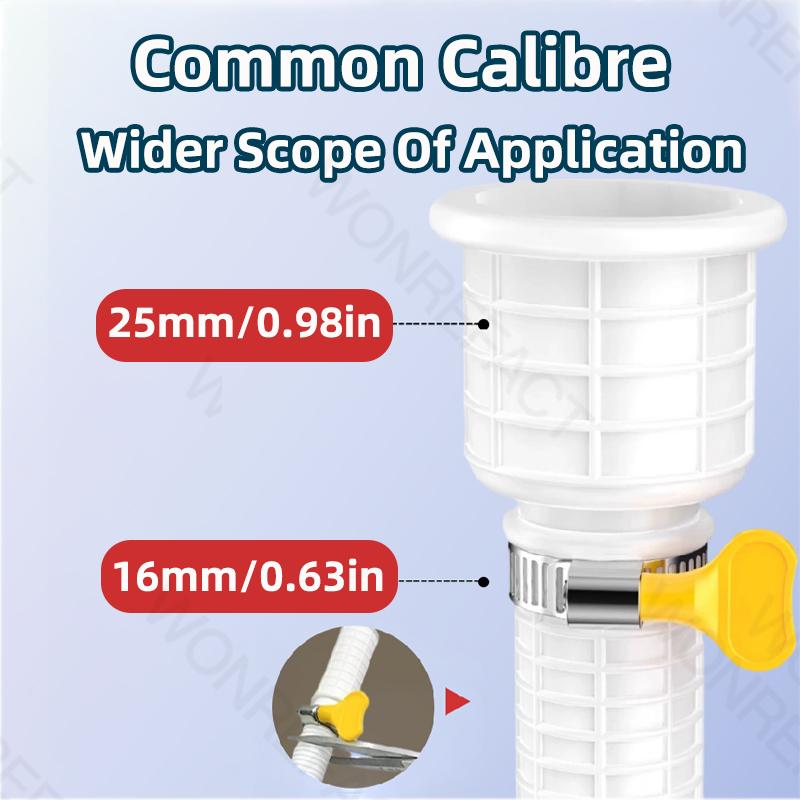 White Air Conditioning Drain Pipe Cuttable Corrugated Drainpipe Universal Dehumidifier Drain Hose With Cut Connect Clamp