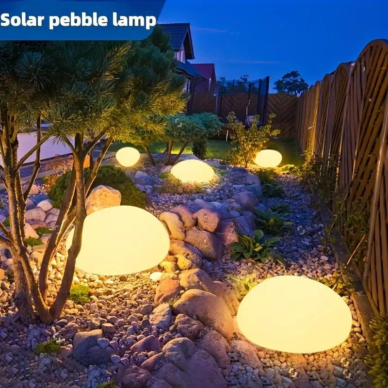 Solar lawn Lamp Outdoor Solar Pebble Rock Waterproof Garden Cobblestone Glowing Stone Landscape Lights For Street Path Decora