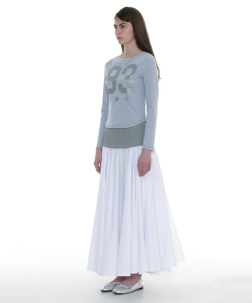 Partimento Woman Voluminous Flare Maxi Skirt_White