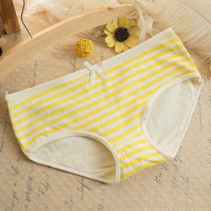 Японские аниме-трусы в синюю и белую полоску, нижнее белье, трусы в стиле Лолиты, розовые трусы, милое мягкое дышащее нижнее белье, женские подарки, новые one size жёлтый