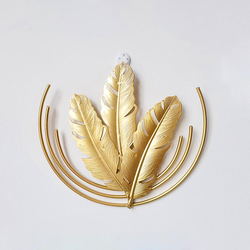 1pc Monstera Leaf Gold Metal Leaf Luxury Iron Ginkgo Leaves Irregular Wall Hanging Ornaments Home Decoration Palm Maple Pendant