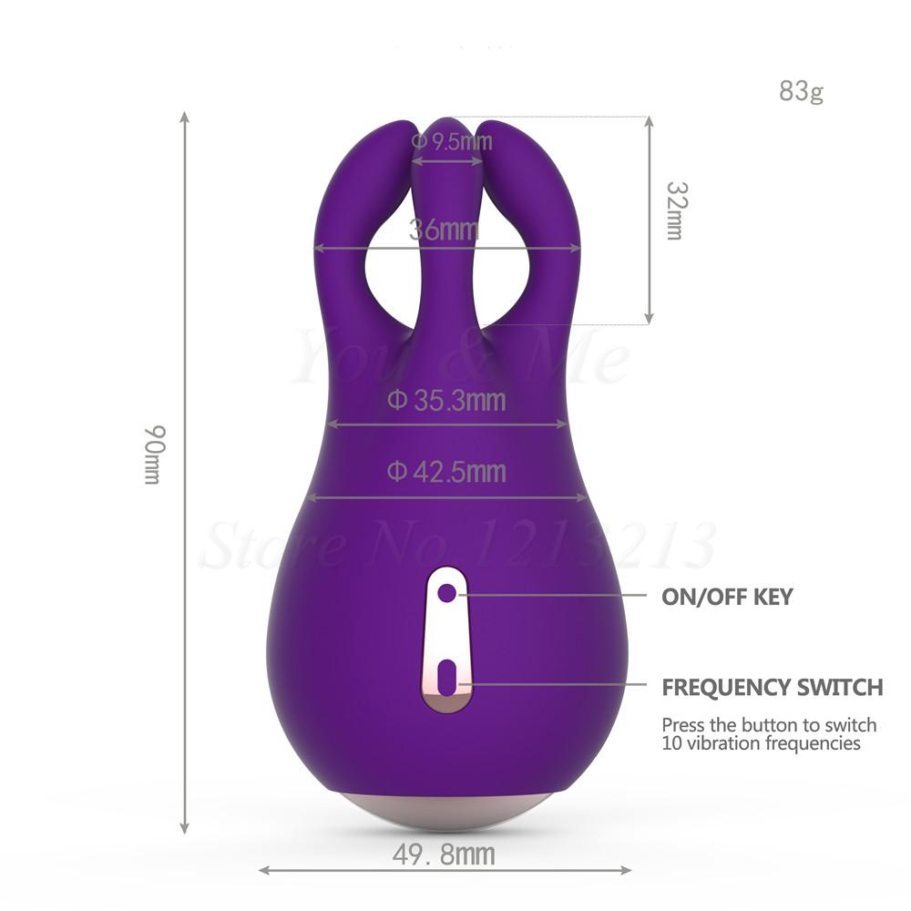 10 Speeds Rabbit Vibrator Masturbator Vibrating Nipple Clamp Clitoris Stimulator Labia Clip Massager Adult Sex Toys For Women