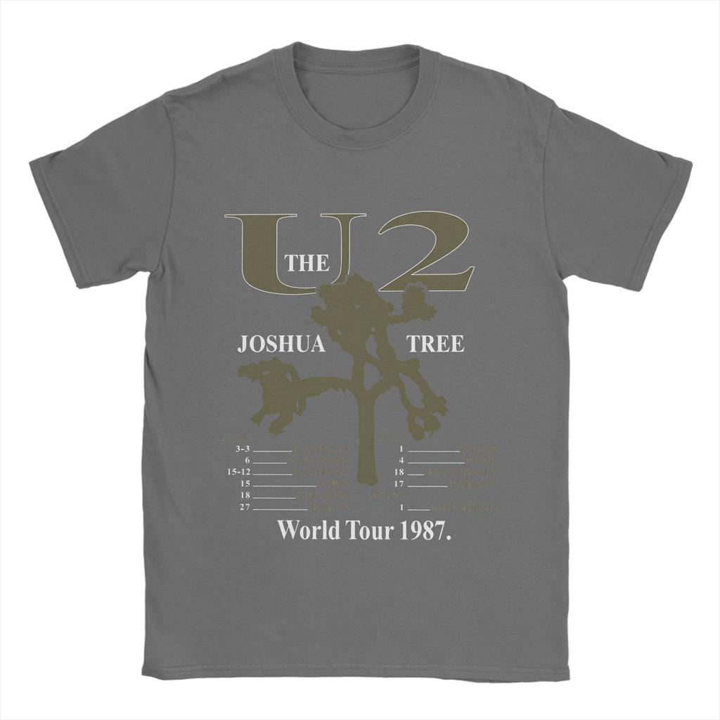 Mens TShirts U2 Rock Band Live The Joshua Tree Funny 100 Cotton Tee Shirt Short Sleeve  T Shirt Round Collar Tops Printing