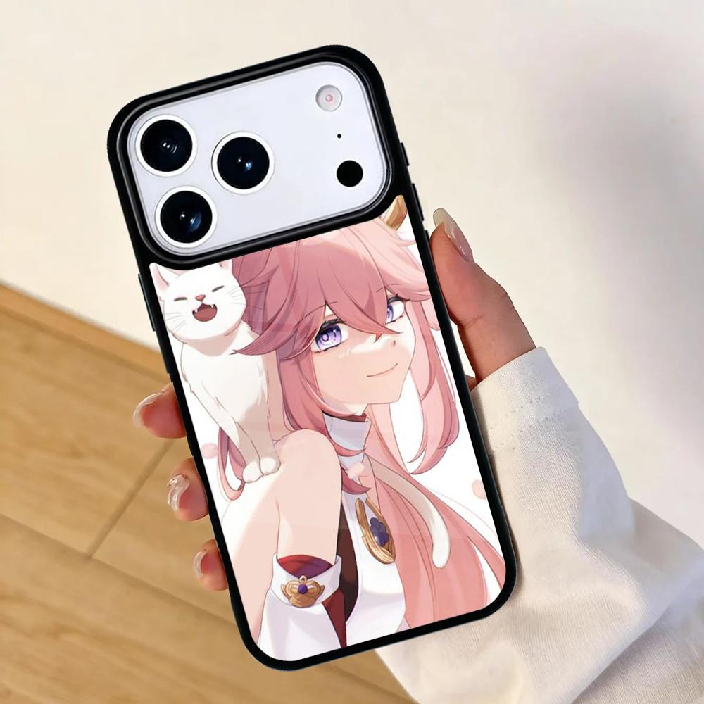Genshin Impact Yae Miko Mobile Phone Case for IPhone 17 AIR 16pro Max 15 14 13 12 11 Bumper Cover