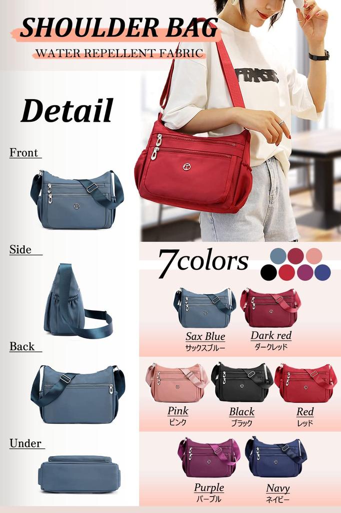 Lightweight Nylon Shoulder Sax Blue T.Y.ryanryan Women's Bag, Crossbody,