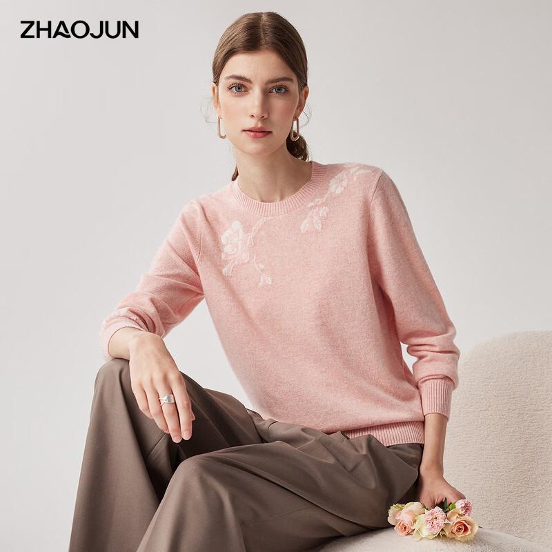Zhaojun Women's Floral Intarsia Cashmere Sweater
