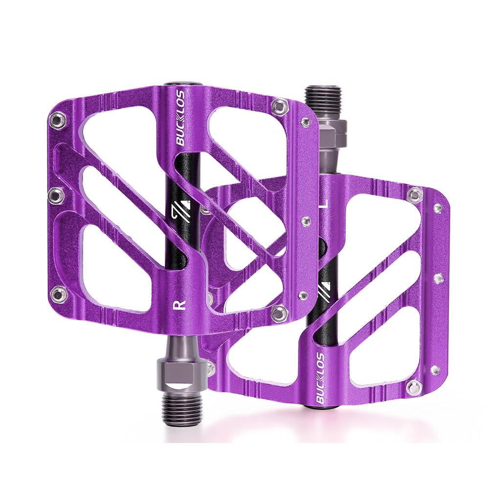 

BUCKLOS MTB Pedal CNC Bicycle Flat Pedals Aluminum Alloy 3 Bearing Road Mountain Bike Pedal Non-slip Bike Pedals Bicycle Part фиолетовый