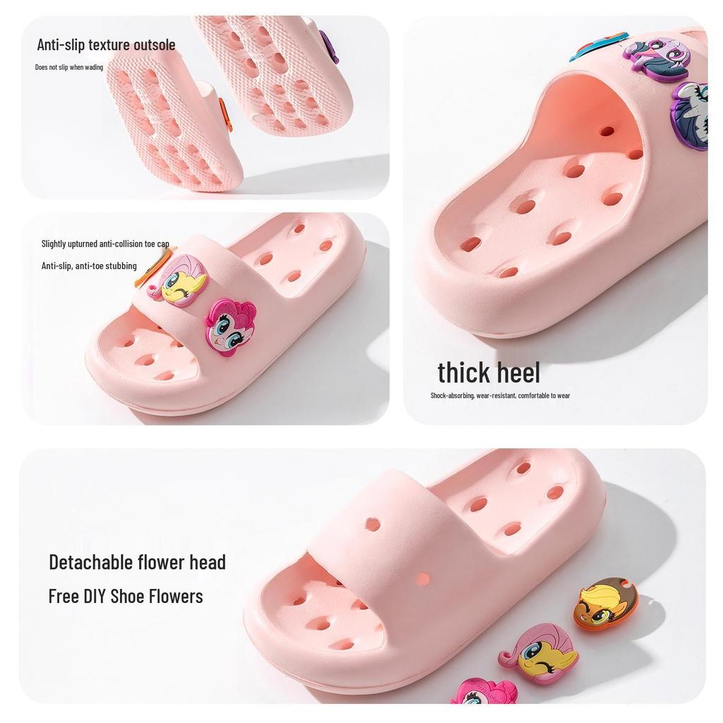 My Little Pony Girls' Summer Flip-Flops: Non-Slip, Outdoor & Bathroom Sandals