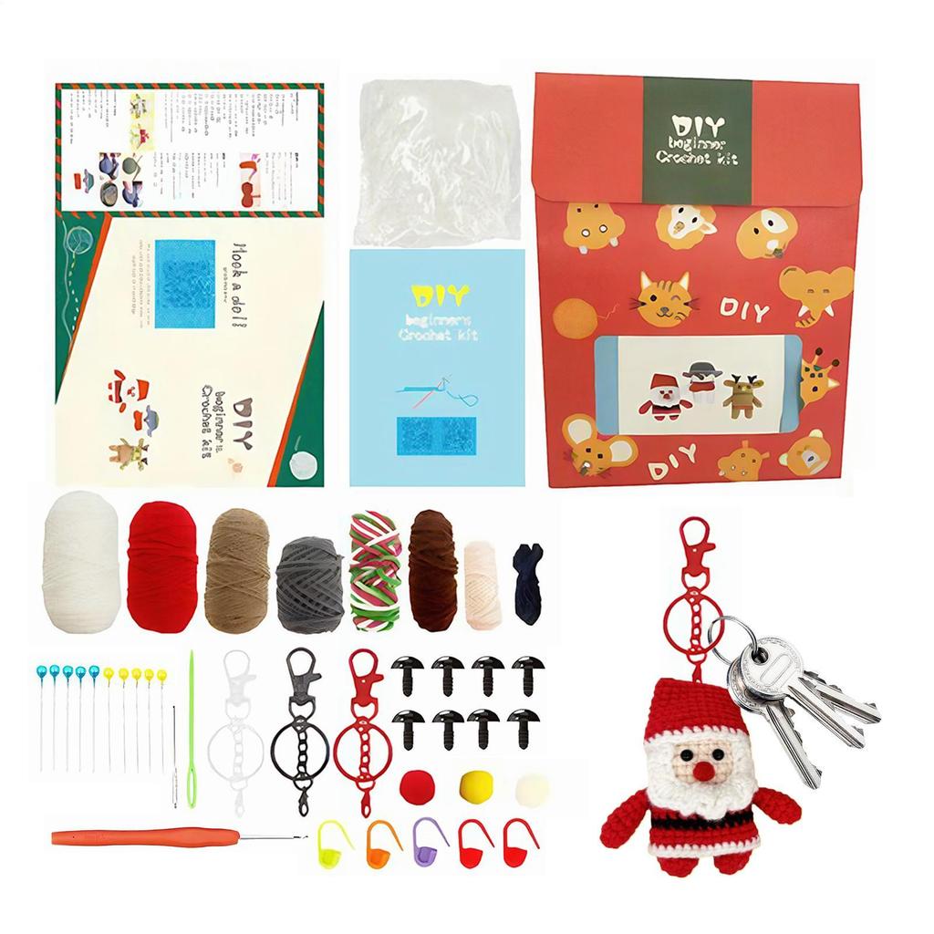 Christmas Crochet Kit Christmas Dolls Weaving Handmade Making Set Crochet Christmas Doll Kit For Adults Teens DIY Beginner Craft