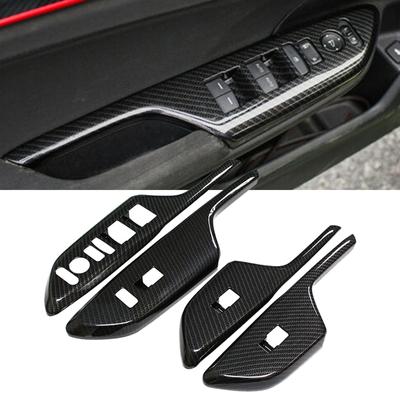 4 buc. pentru Honda Civic 2016-2020 Capa comutatorului geamului mașinii Trim autocolante cu aspect din fibră de carbon Accesorii interioare auto
