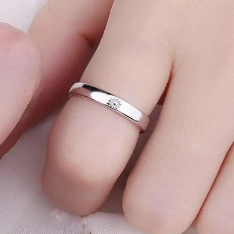 Classic Sun Moon Opening Couple Ring for Women Men Trendy Charm Black Star Ring Jewelry Wedding Anniversary Gifts