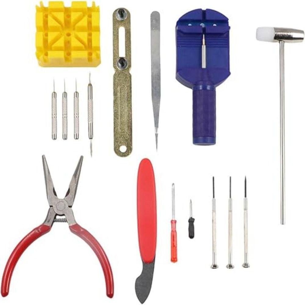16Pcs/set Portable Watch Repair Tool Kit Durable Watchband Removal Tool  Battery Replacement