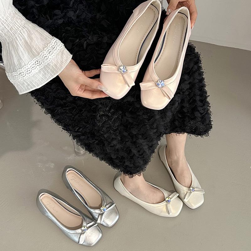 Fashion Casual Woman Shoe Shallow Mouth Oxfords Round Toe All-Match Female Footwear Autumn Slip-on Leather Retro Dress Summer Fall Slip