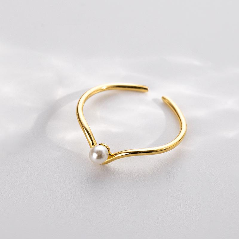 

Кольцо Banyan Tree S925 Silver с V-образным жемчугом – женское, регулируемое, составное, на указательный палец RS784; Adjustable opening золотой