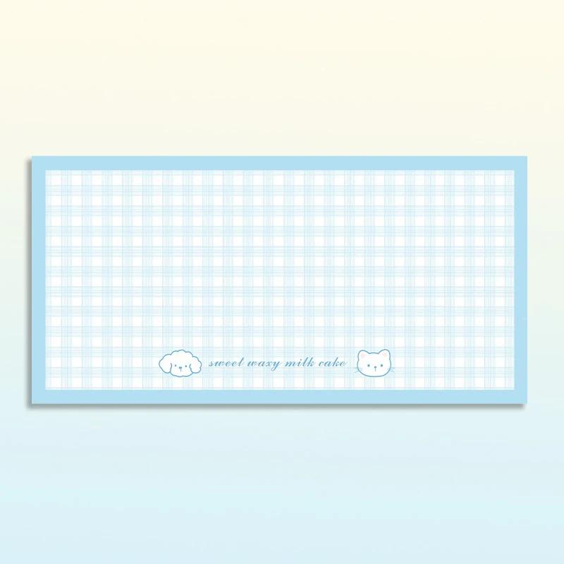 Pet Waterproof Carpet Cat Dog Eating Mat Blue Plaid Pvc Leather Non-slip Floor Mats Cute Sweet Home Decoration Rug for Kitchen