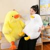 Lindo peluche de pato frito, lindo cojín suave para dormir, juguete de peluche, peluche de pato amarillo grande, regalo de cumpleaños