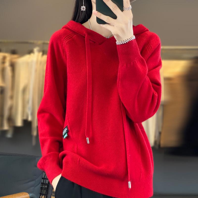 Osmanthus Jehlová Mikina pro Ženy Na Podzim a Zimu Nový Volný a Všestranný Pletený Svetr Šetrný k Pokožce a Hřejivý Mikinový Svetr