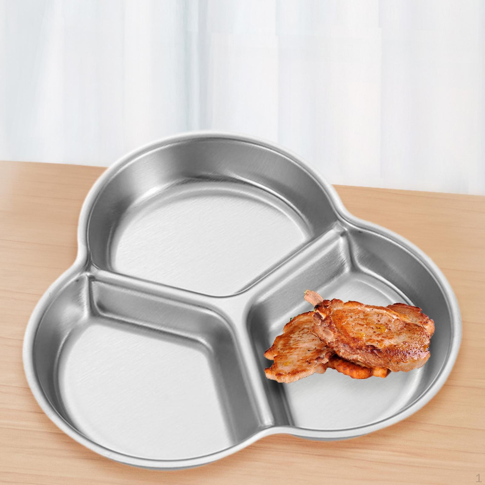 

Разделенная тарелка для барбекю, круглая многоразовая твердая тарелка для соуса для специй для домашней кухни 3 Grids