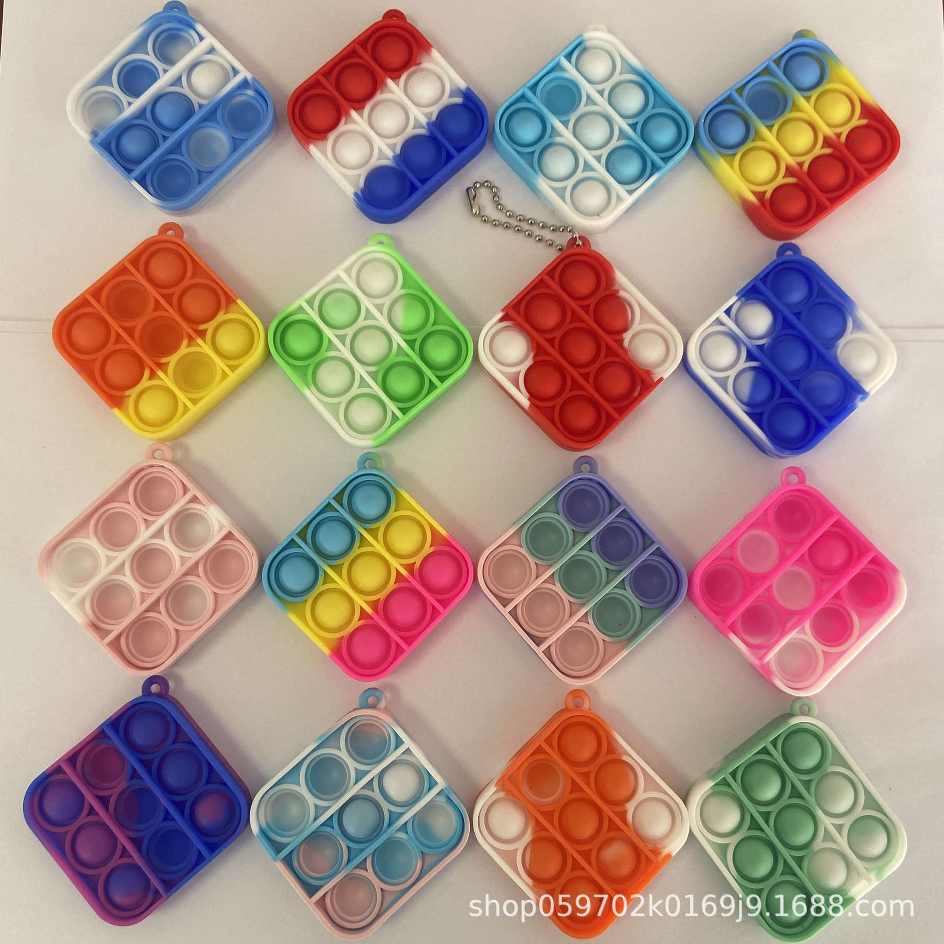 

Children s Rainbow Keychain Educational Squeeze Toy - Stress Relief and Fun Decompression Board Red and White