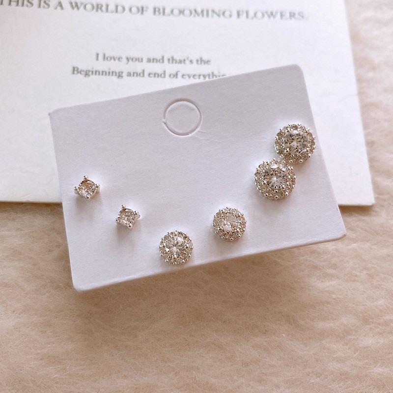 Silver Needle Zircon Flower Pearl Stud Earrings Exquisite Light Luxury High-end Earrings Niche White Versatile Earrings