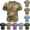 Herren Sommer Retro V-Ausschnitt Hemd Kurzarm Lässig Farbe Oberteil
