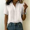 Short Sleeve Button Down Shirt for Women Casual Collared Blouse Relaxed Fit Lightweight Summer Top for Daily Wear