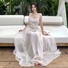 2026 European and American summer new temperament lace splicing design suspender temperament slim backless dress women