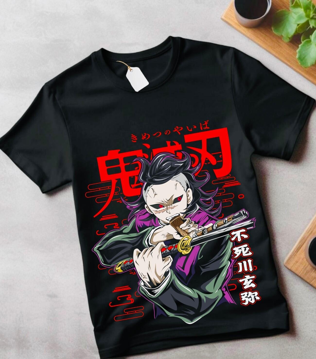

Genya Shinazugawa T-Shirt Mens Womens Tees Top Kimetsu No Yaiba Demon Slayer Tanjiro Tee gift 4XL