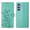 For Samsung Galaxy A16 5G/4G Wallet Case Butterfly Floral Imprint PU Leather Phone Cover with Wrist Strap