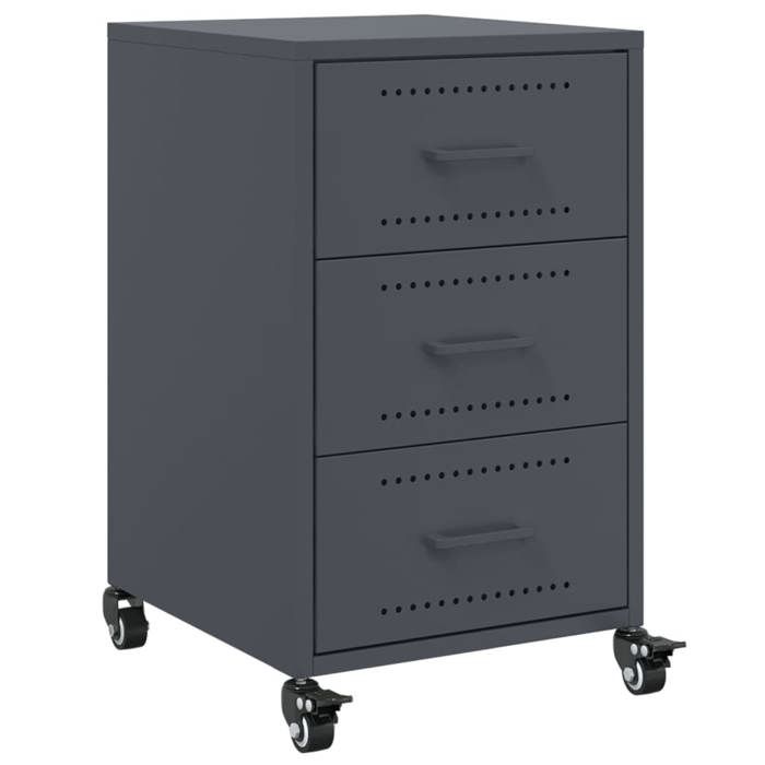 VidaXL Bedside Table Anthracite 36x39x59 Cm Steel 846730