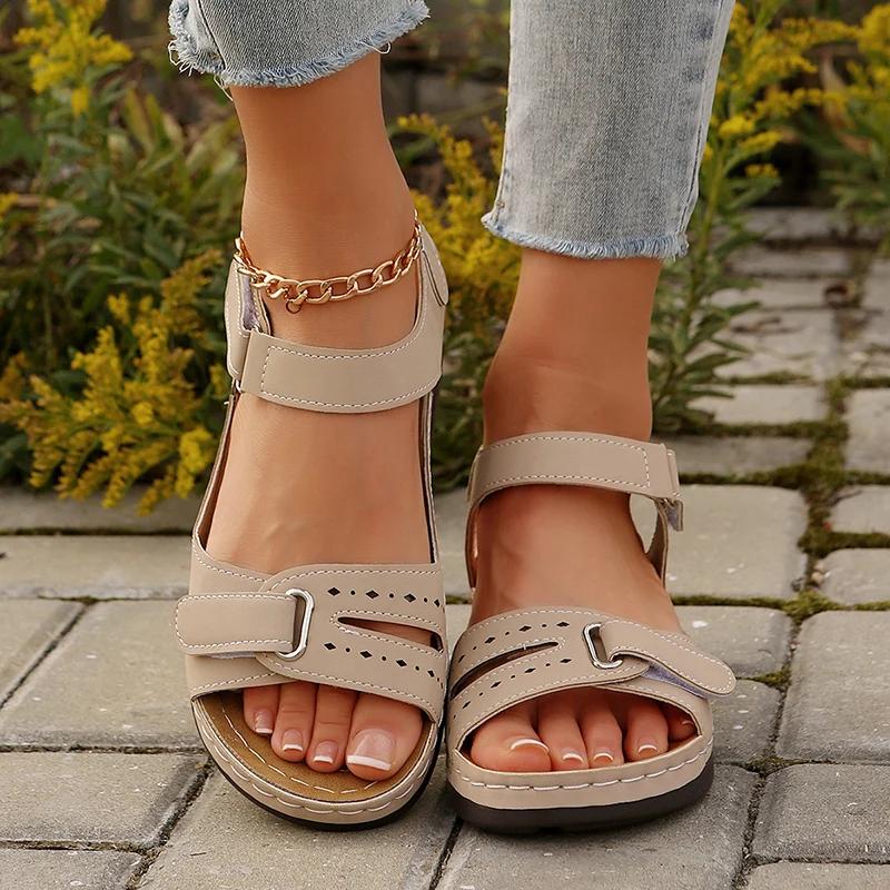 Thick Bottom Wedges Sandals Women 2025 Summer Casual Lightweight Platform Sandals Woman Plus Size 43 Non Slip Beach Shoes