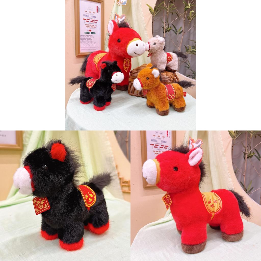 Year Of The Horse Plush Toy With Fuku Character Hanging Figurine For Lunar New Year Celebration Gift