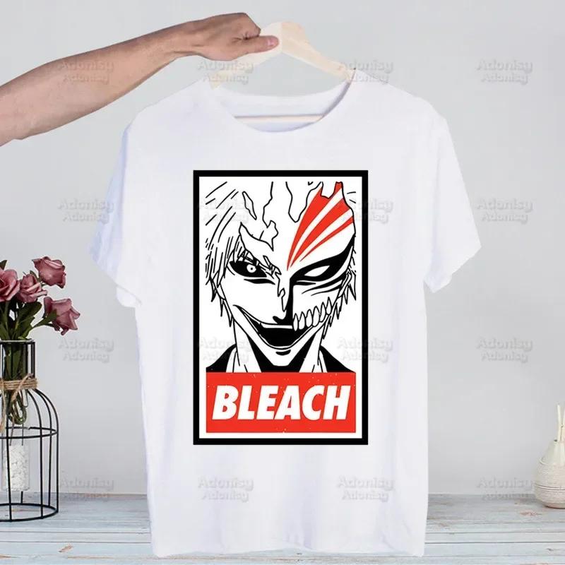 Bleach Kurosaki Ichigo Manga Anime Harajuku T-shirts Summer Men Hip Hop Funny Tshirt Streetwear t shirts Short Sleeve Tops