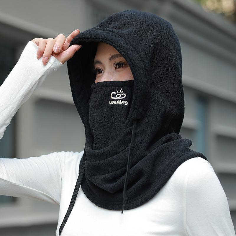 Scarf Mask Integrated Hat Women Autumn and Winter Couple Versatile Outdoor Riding Cold and Warm Neck Protection