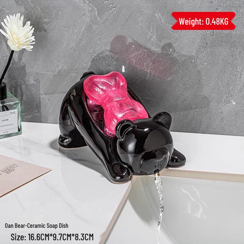 No-Drill Ceramic Draining Soap Dish