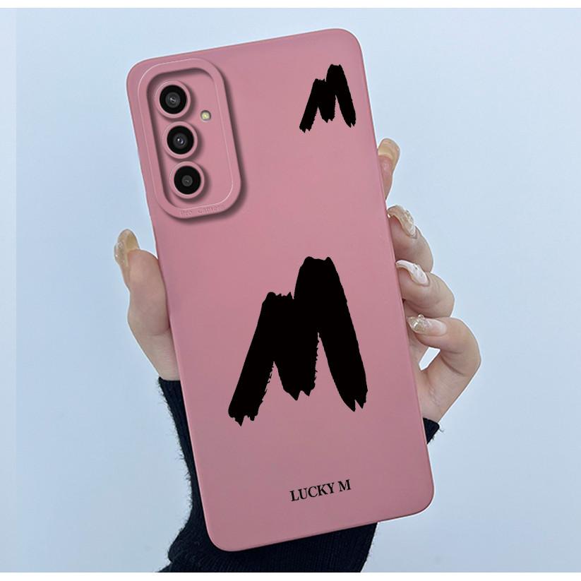 For Samsung Galaxy M13 4G M23 F23 Buddy 2 5G Cover Case Initial Letter Silicone Soft Phone Bumper for Samsung SM-M135F Casing