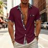 Lightweight summer short-sleeved shirt men-breathable button-down chest pocket casual vacation top solid color