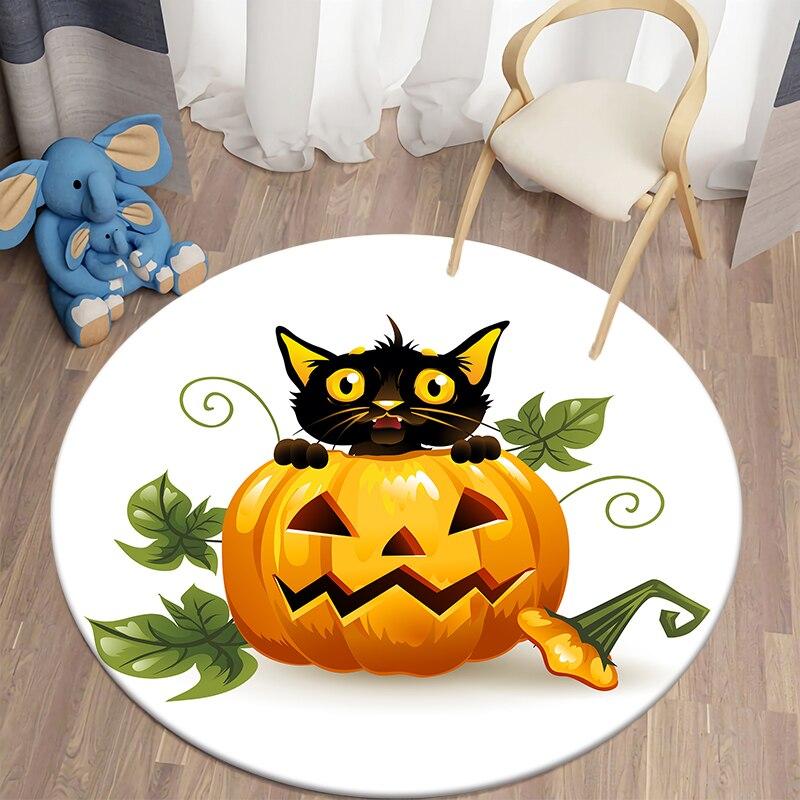 Halloween Tapijt Voor Woonkamer Ronde Tapijt Slaapkamer Anti-Slip Kinderen Tapijten Mat Voor Kinderen Halloween Decoraties Voor Thuis