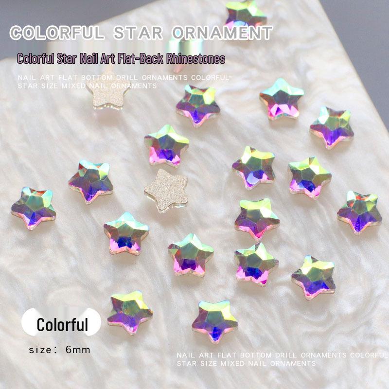 50 Pcs Nail Art Rhinestones: Irregular Shapes, Small Size, Starfish & Pentagram Mix