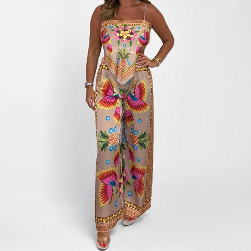 

2025 Fashion Printed Strap Printed Loose Set White L