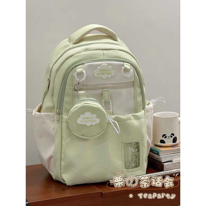 

Преппи школьный рюкзак для девочки, рюкзак для девочки-подростка, нишевый рюкзак высокого класса, женский рюкзак большой вместимости для ученицы начальной школы Green Schoolbag